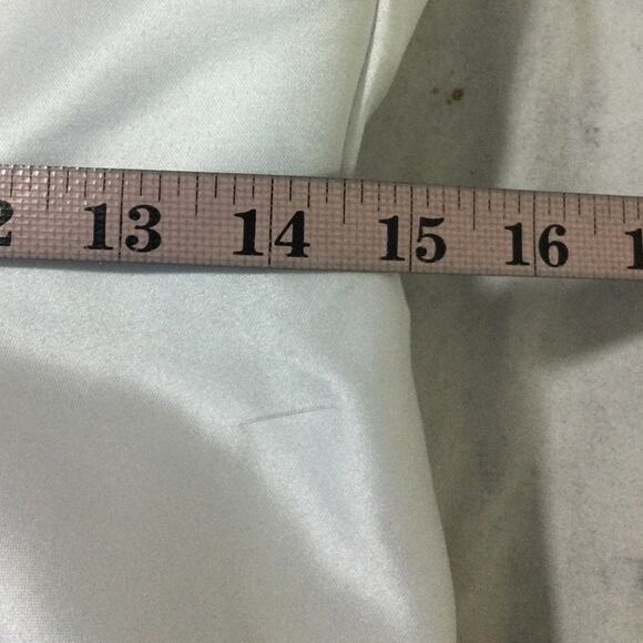 PARTY DRESS 2 XS white satin backless lace up bride bachelorette mini NEW B151 - Picture 6 of 8